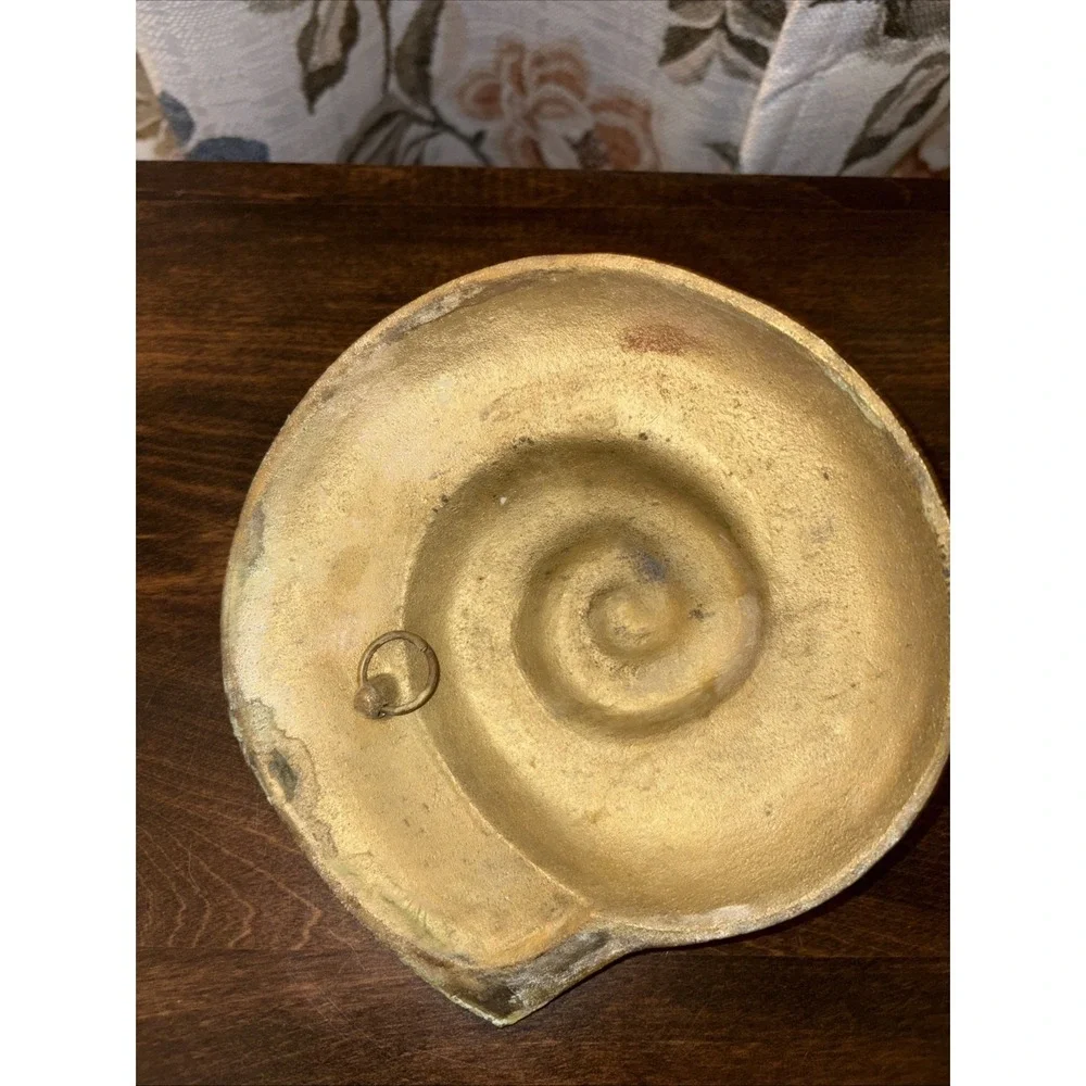 Vintage Brass Sea Shell Wall Hangings MCM Mid Century Modern Accent